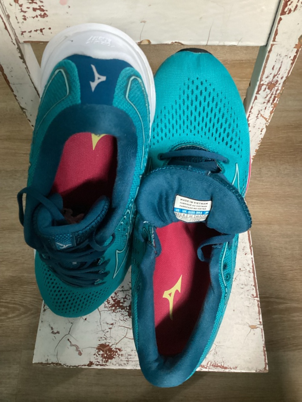 Mizuno Wave Rider 25 Women’s Teal and Pink Running Sneakers Size 10.5 - Picture 6 of 7